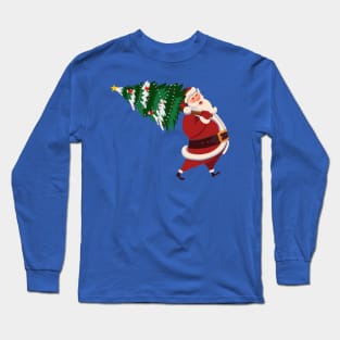 Shanta Claus with tree Long Sleeve T-Shirt